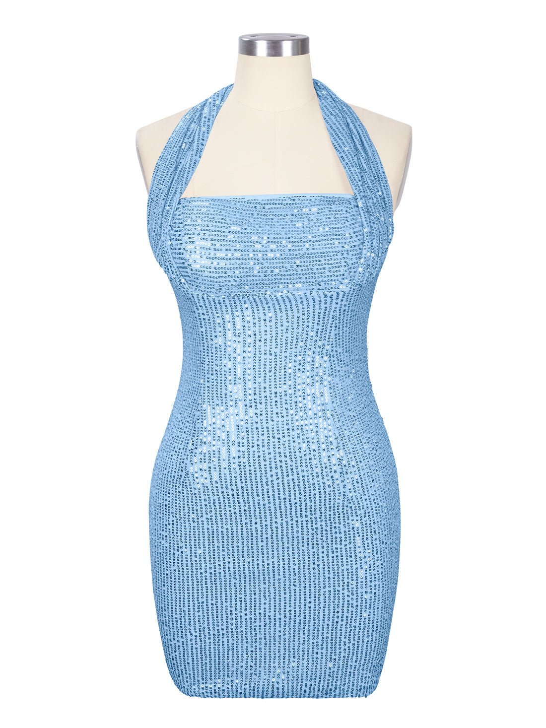 Halter Sequin Sheath Mini Dress 