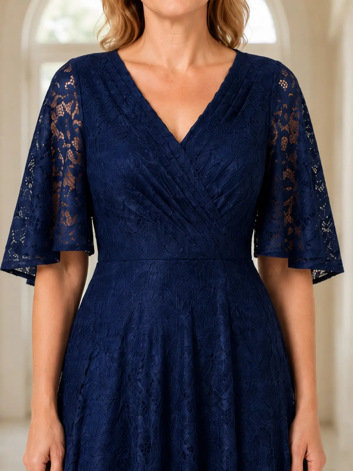 A-Line Lace Mother of the Bride Dress