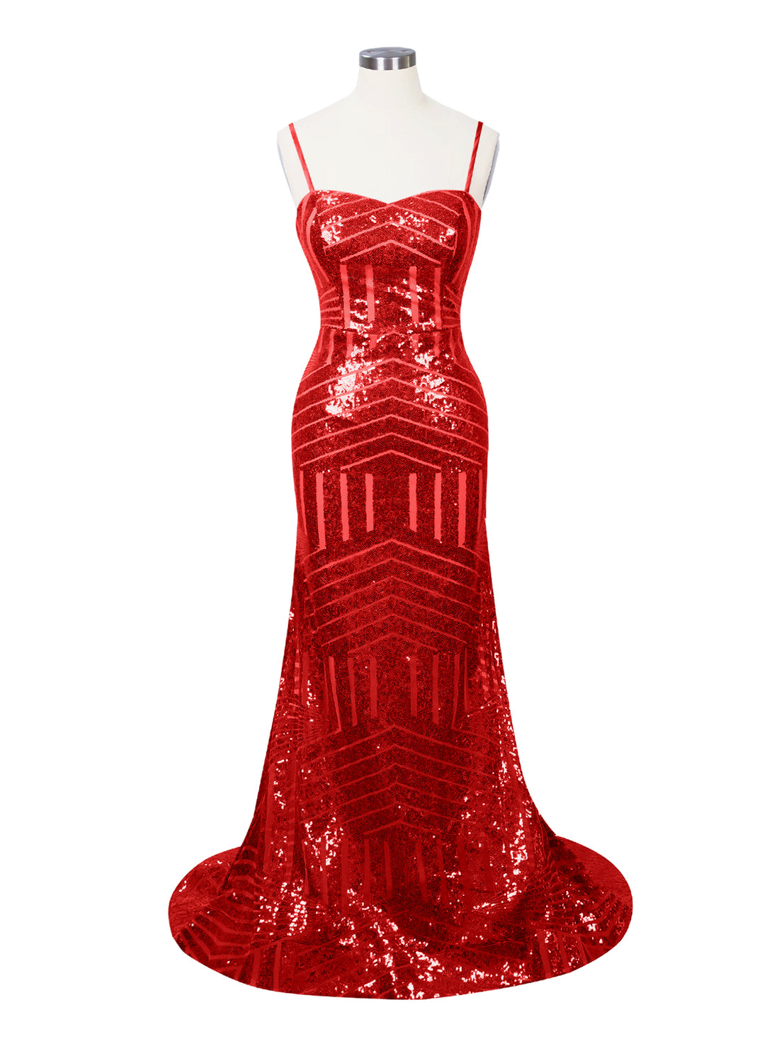 Geometric Sequin Prom Dress 