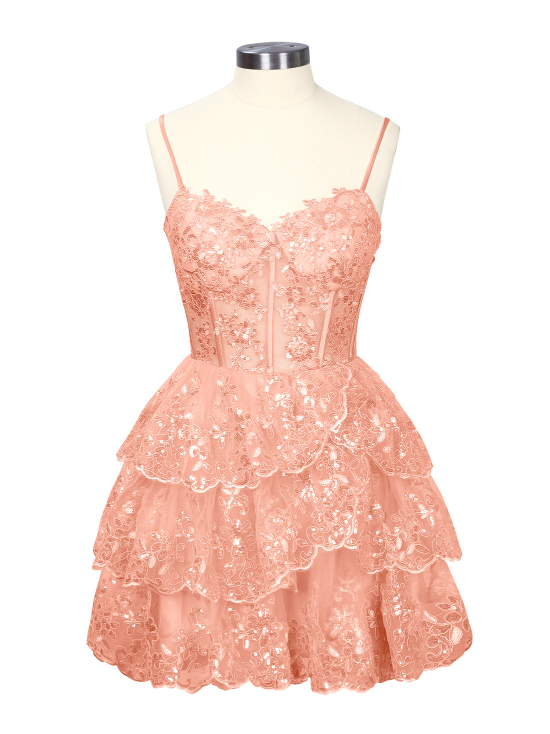 Sequin Appliques Mini Dress 