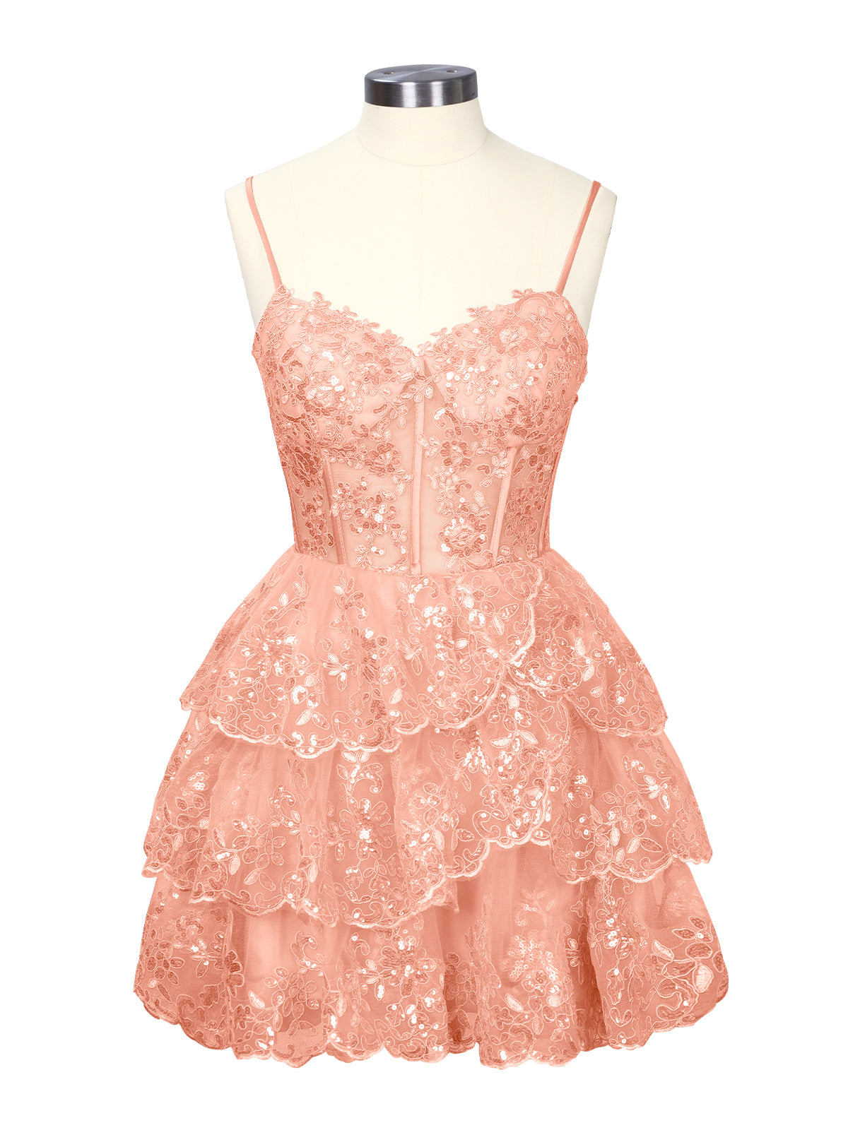 Sequin Appliques Mini Dress 