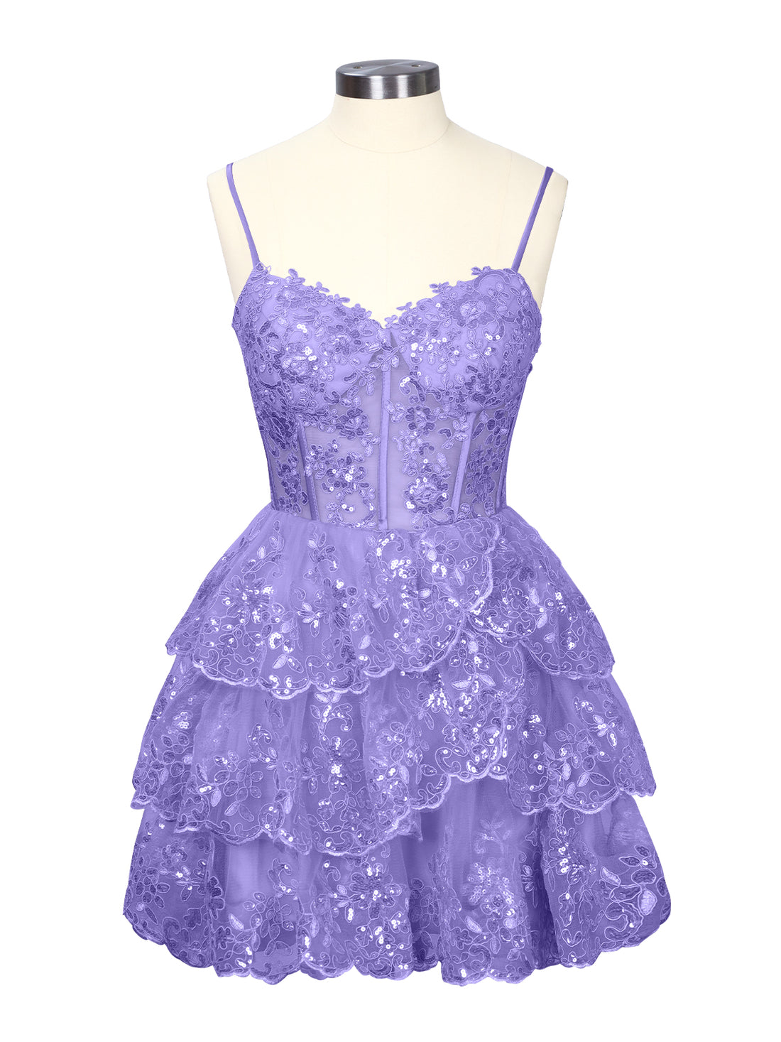 Sequin Appliques Mini Dress 