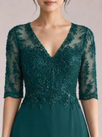Lace Mother of the Bride Dress with Half Sleeves