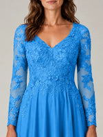 A-line Mother of the Bride Dress with Appliques