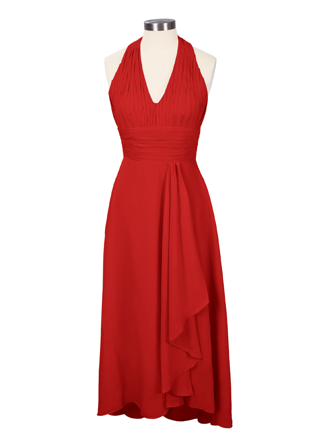 Ruched Halter Bridesmaid Dress 