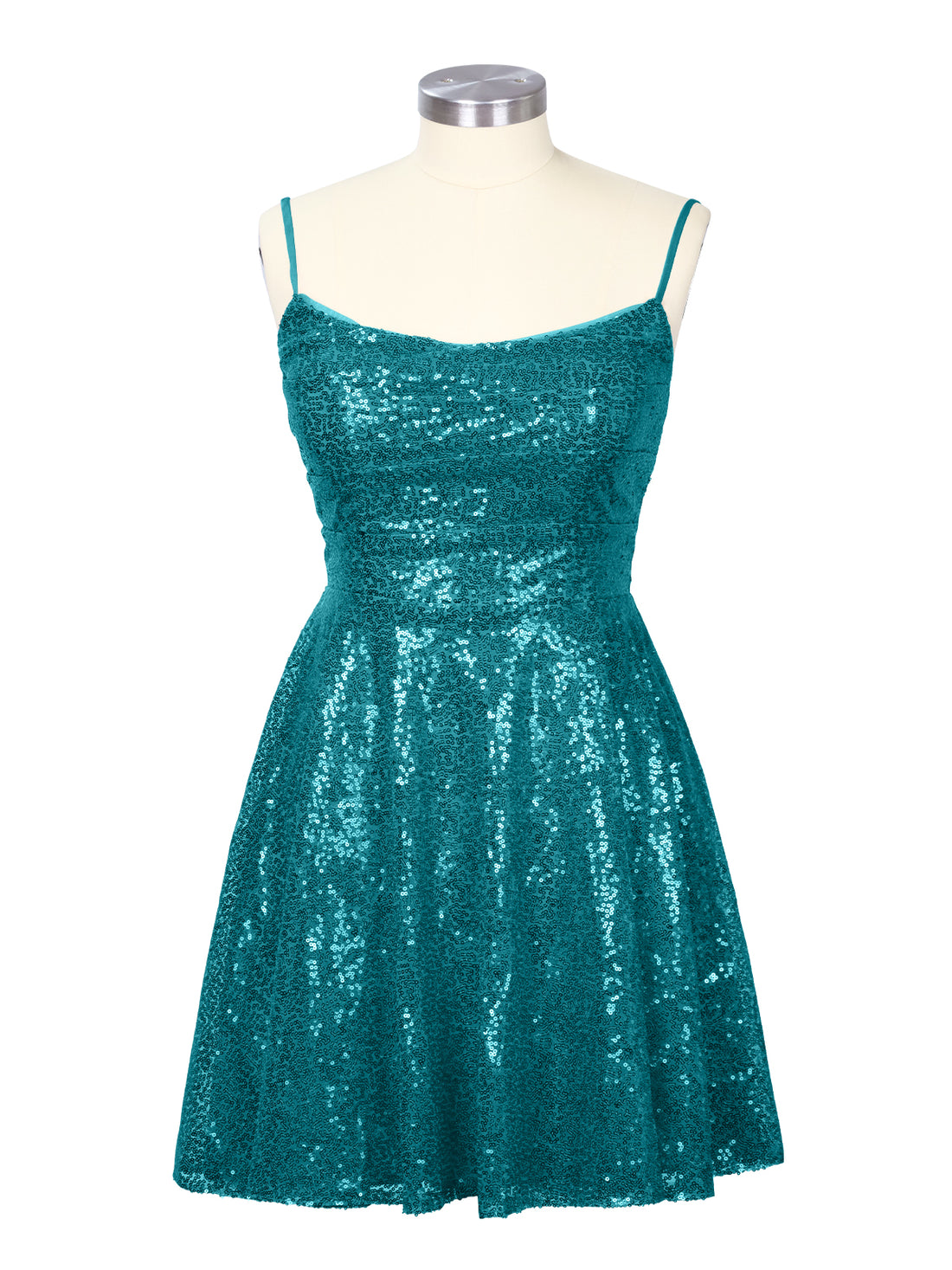 Sequin Scoop Neckline Mini Dress 