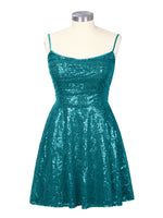 Sequin Scoop Neckline Mini Dress 