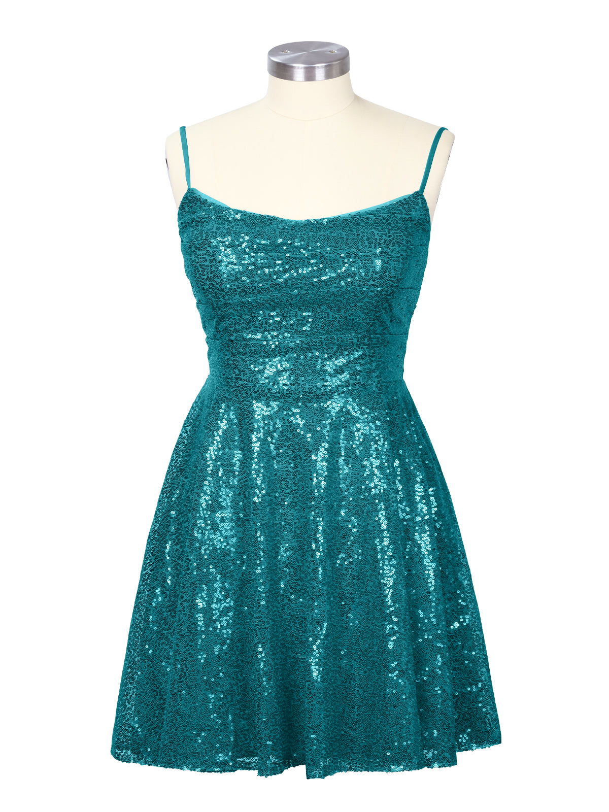Sequin Scoop Neckline Mini Dress 