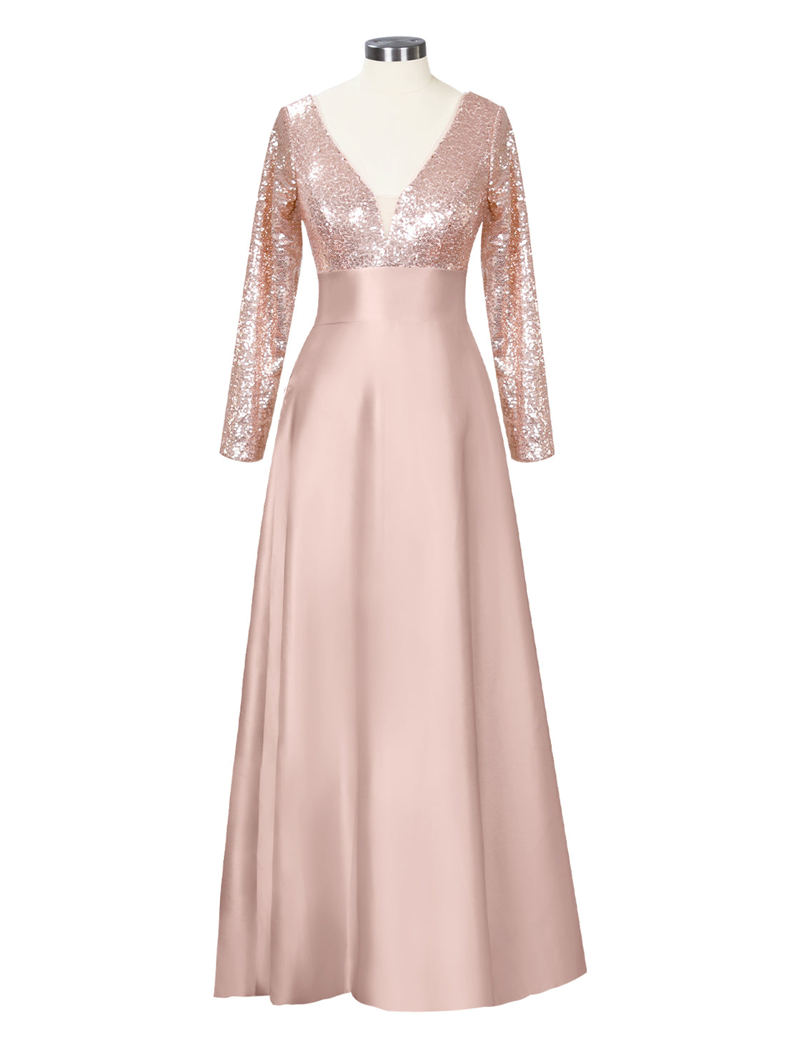 Long Sleeveless Sequin Prom Dress 