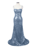 Geometric Sequin Prom Dress 