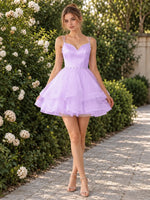 A-Line Homecoming Dress with Pearl Embellishment
