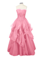 Tiered Strapless Prom Dress 