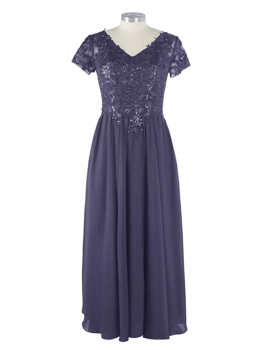 Short Sleeves Chiffon Dress 