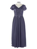 Short Sleeves Chiffon Dress 