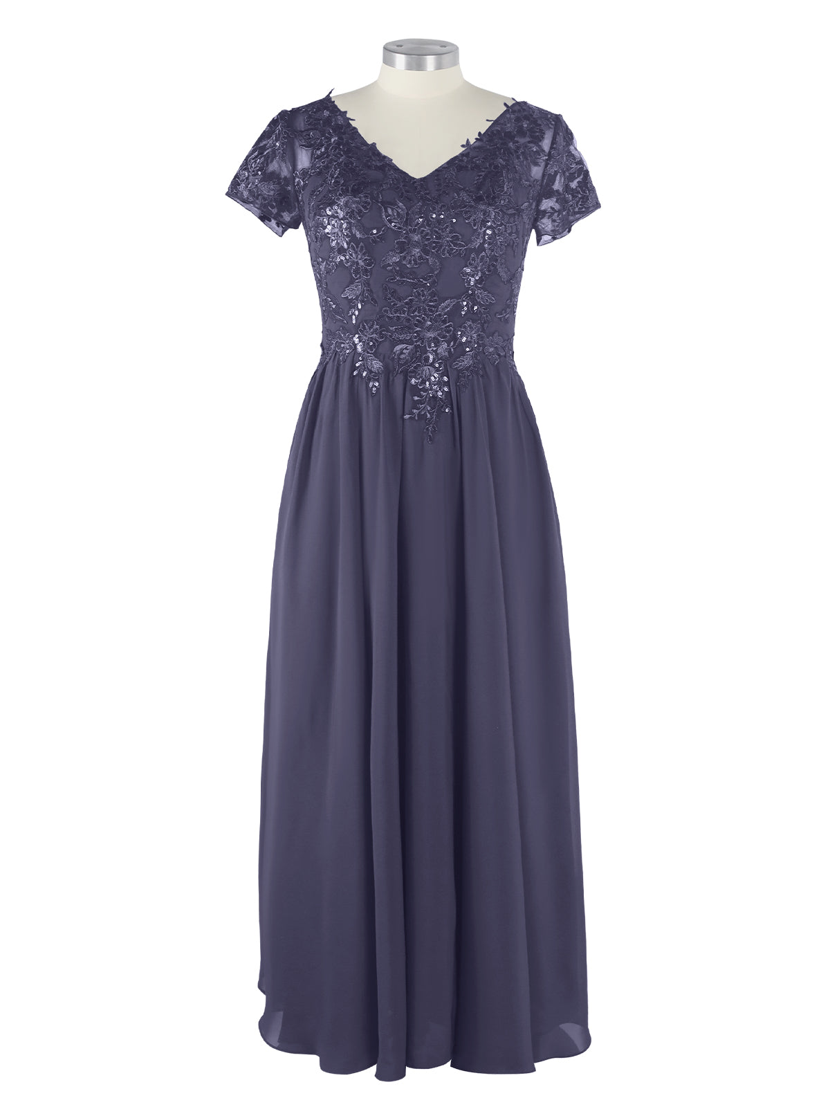 Short Sleeves Chiffon Dress 