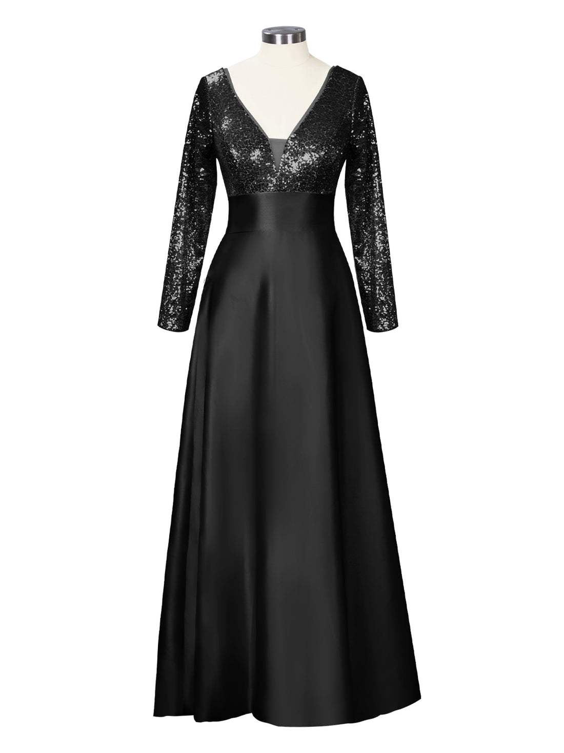Long Sleeveless Sequin Prom Dress 