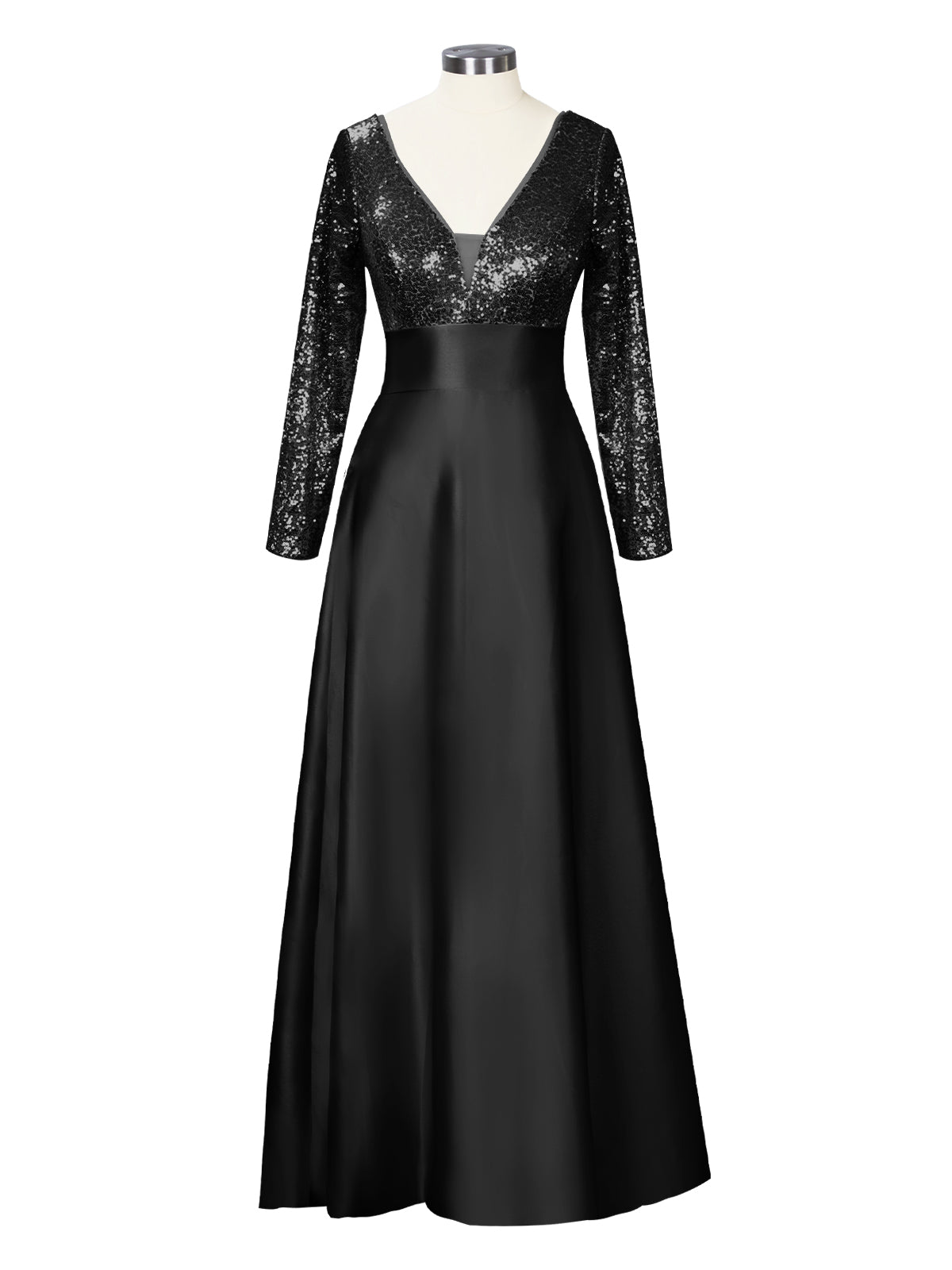 Long Sleeveless Sequin Prom Dress 