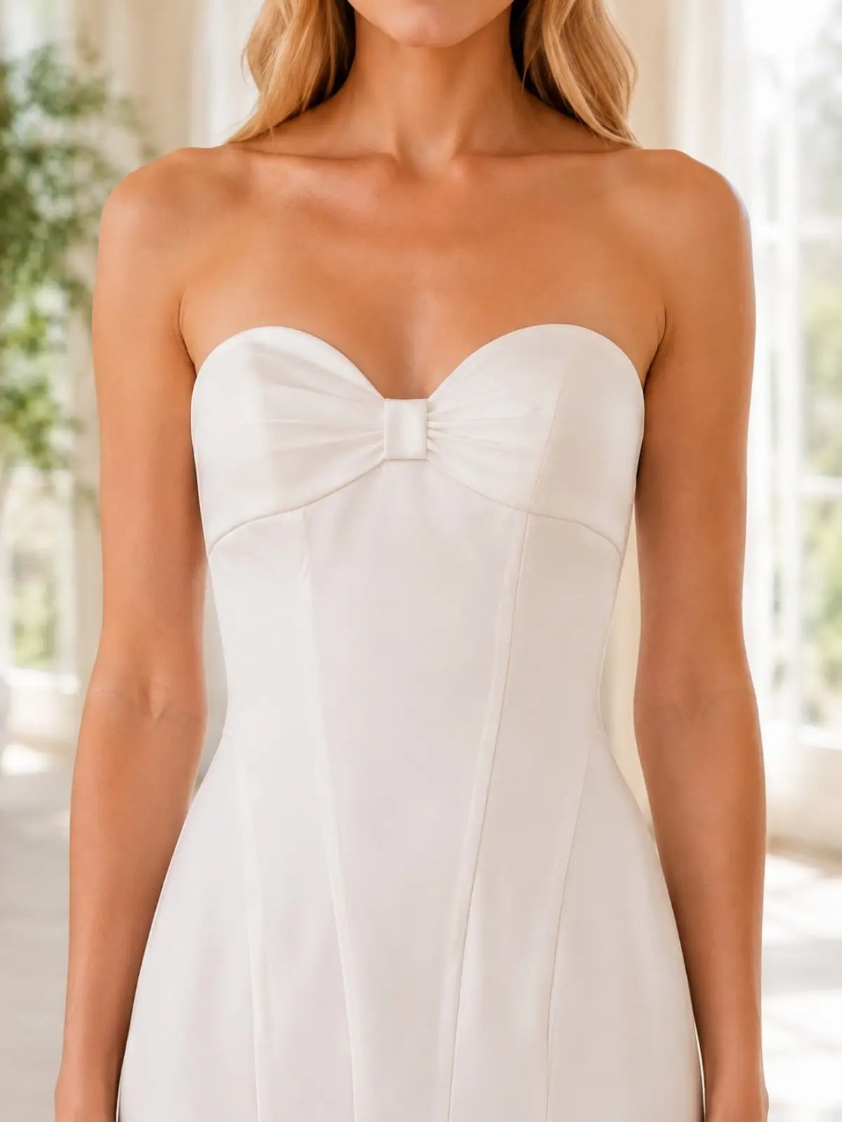 Sweetheart Wedding Dress with Center-Knot Ruched Bodice