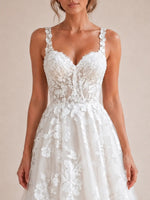 Lace Wedding Dress with Wide Strap Design