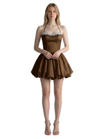 Beading Bubble Hem Mini Dress 