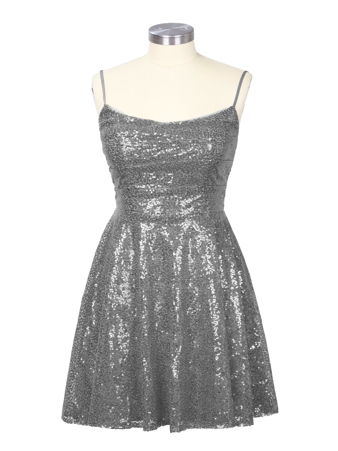 Sequin Scoop Neckline Mini Dress 