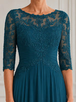 A-Line Mother of the Bride Dress with Pleated Details