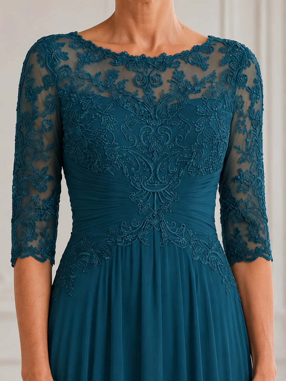 A-Line Mother of the Bride Dress with Pleated Details