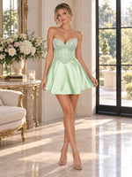 Beaded A-Line Homecoming Dress