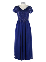 Short Sleeves Chiffon Dress 
