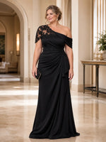 Stretch Crepe Mother of the Bride Dress with Beaded