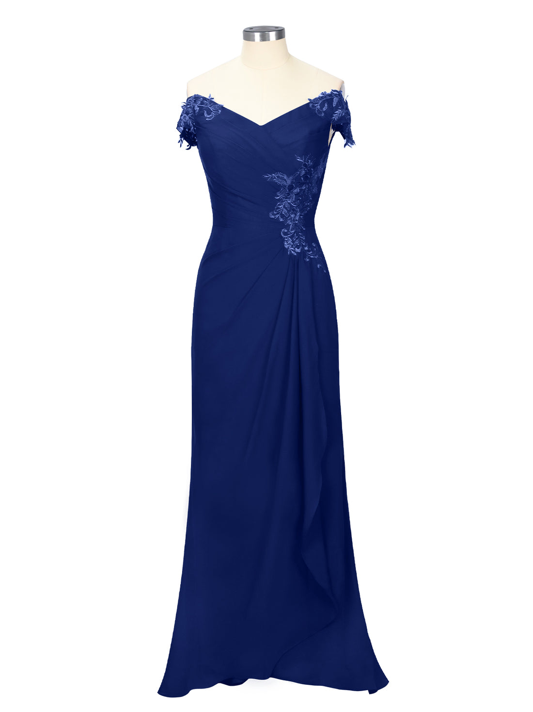 Off-Shoulder Chiffon Sheath Dress 