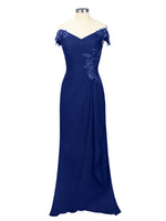 Off-Shoulder Chiffon Sheath Dress 