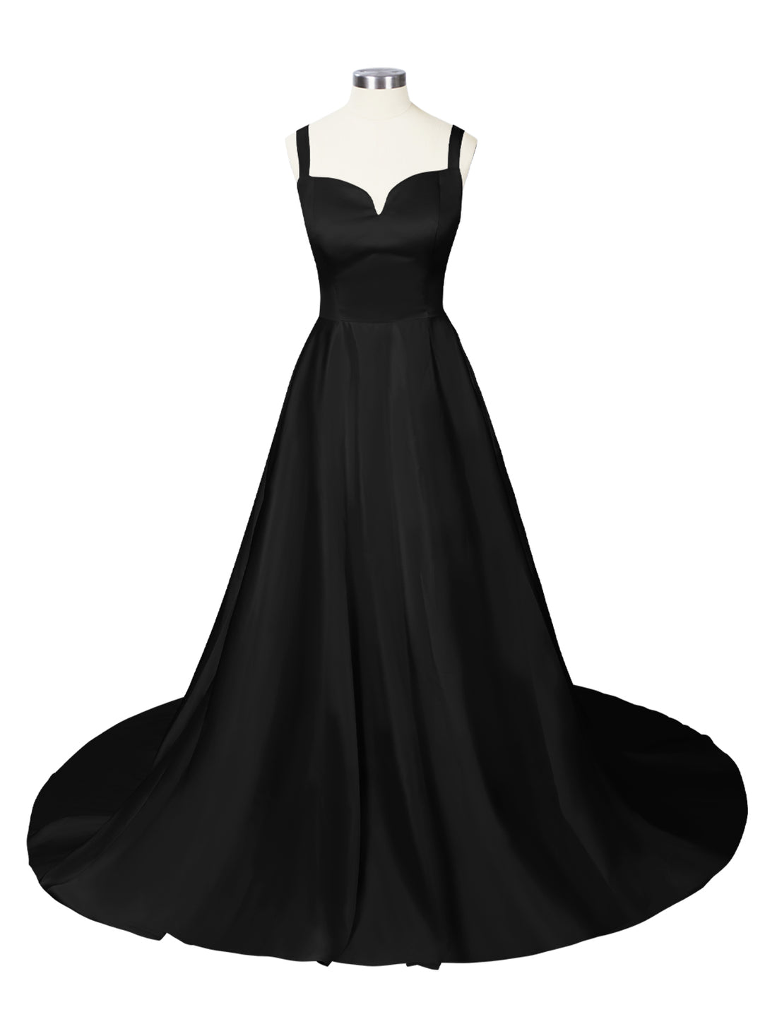 Sweetheart Satin Chapel Train Wedding Dress 