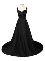 Sweetheart Satin Chapel Train Wedding Dress 