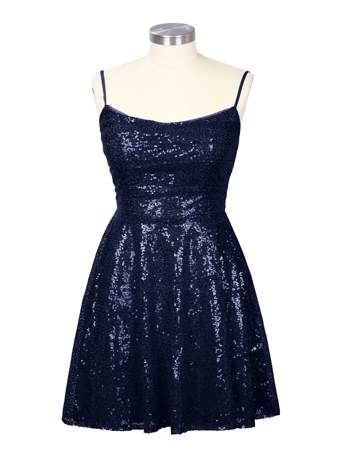 Sequin Scoop Neckline Mini Dress 