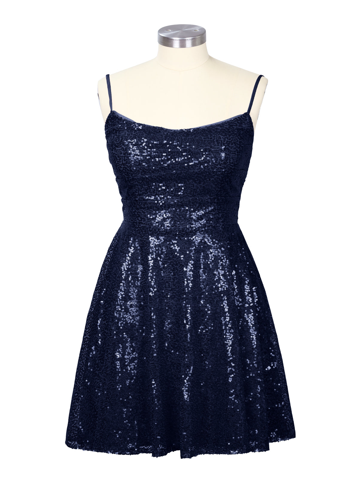 Sequin Scoop Neckline Mini Dress 
