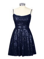 Sequin Scoop Neckline Mini Dress 