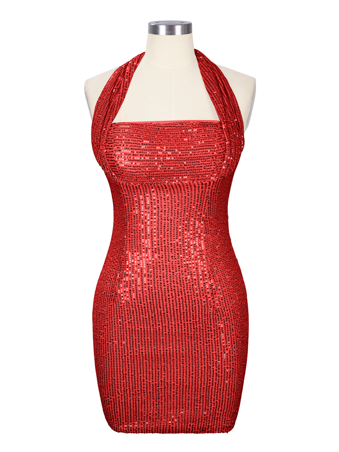 Halter Sequin Sheath Mini Dress 