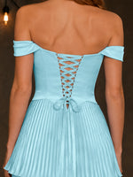 Silk-Like Prom Dress with Tiered Pleated Skirt