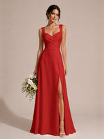Sweetheart Neckline Bridesmaid Dress with Wide Straps