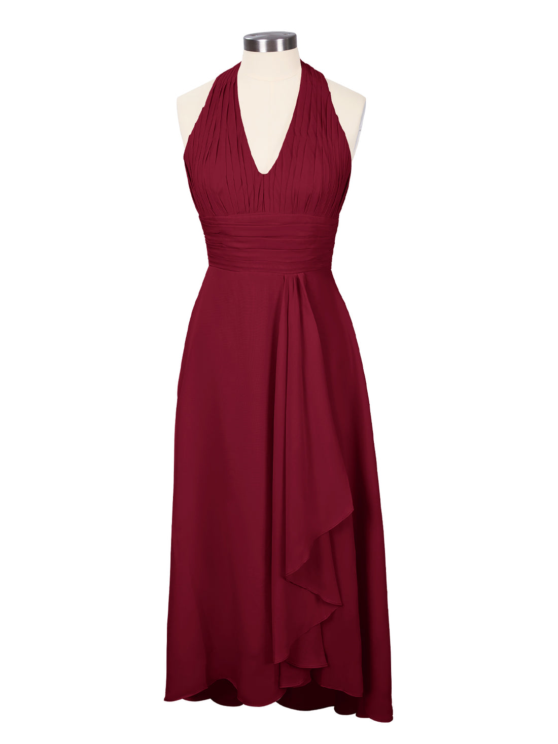 Ruched Halter Bridesmaid Dress 