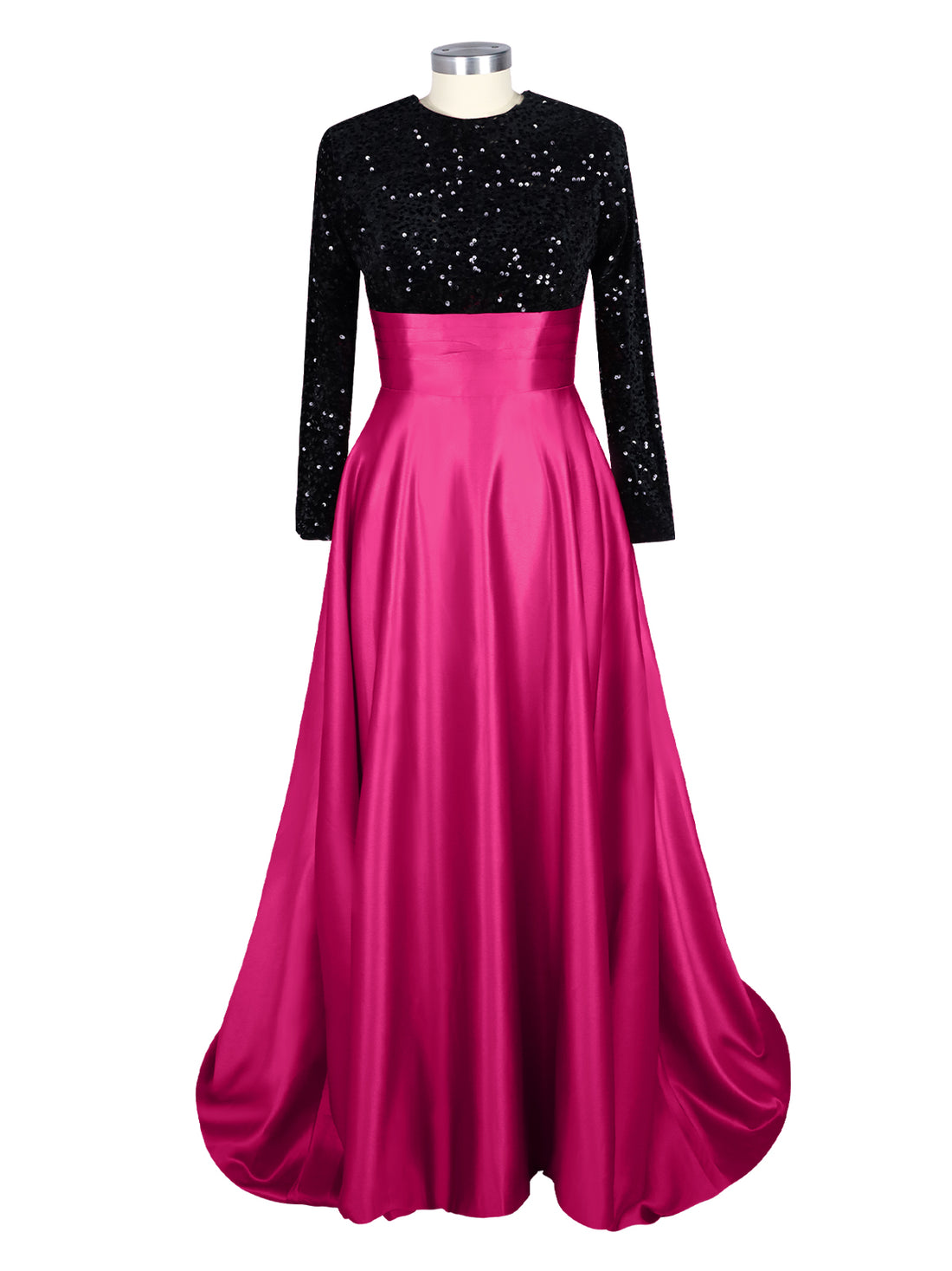 Sequin Jewel Neckline Prom Dress 