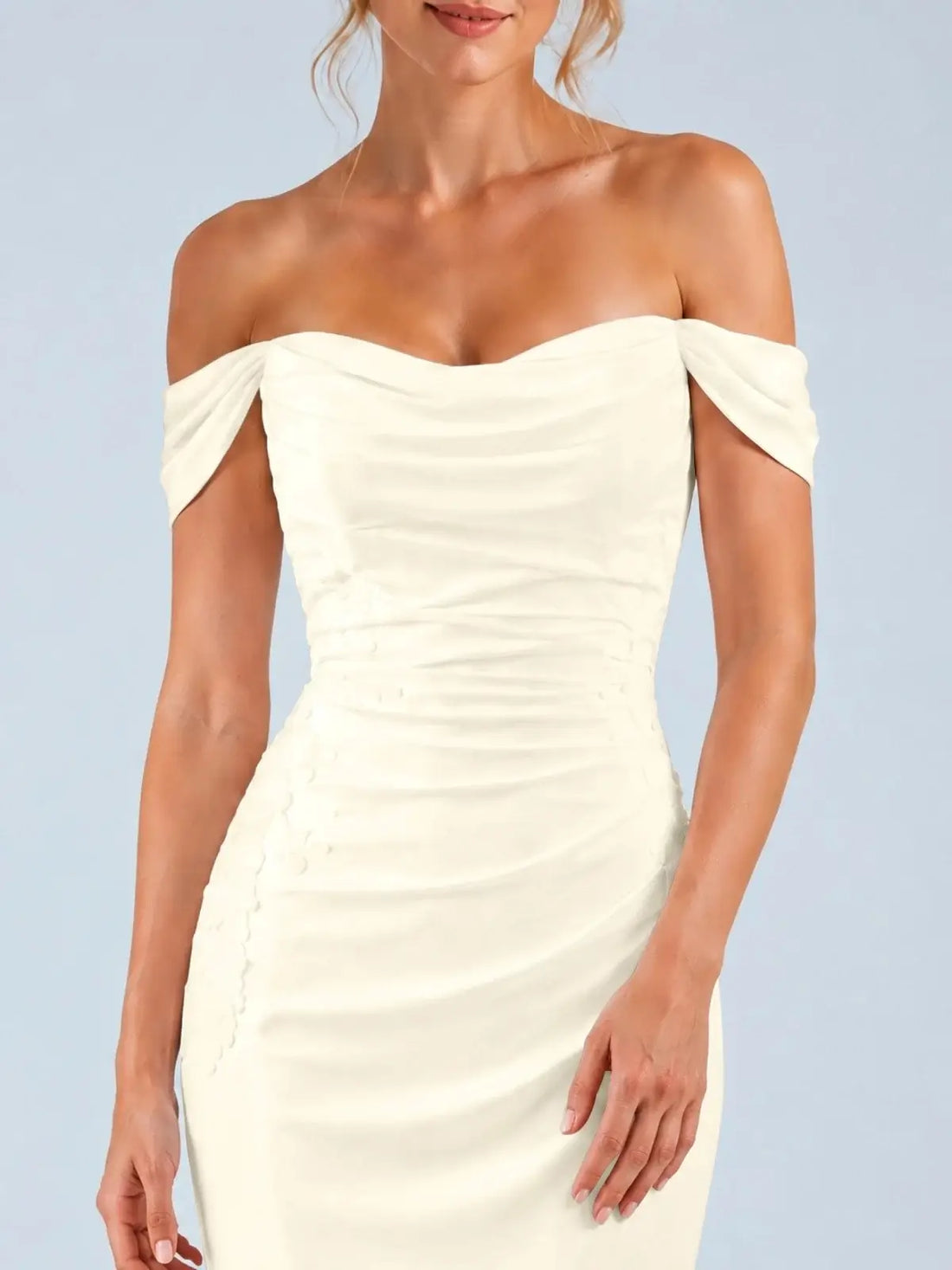 Off-the-Shoulder Wedding Dress with Appliques