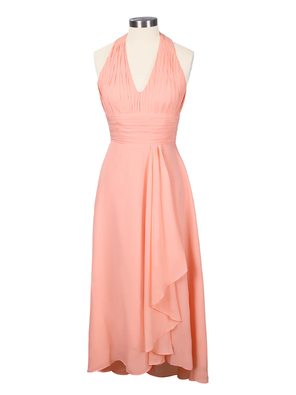 Ruched Halter Bridesmaid Dress 