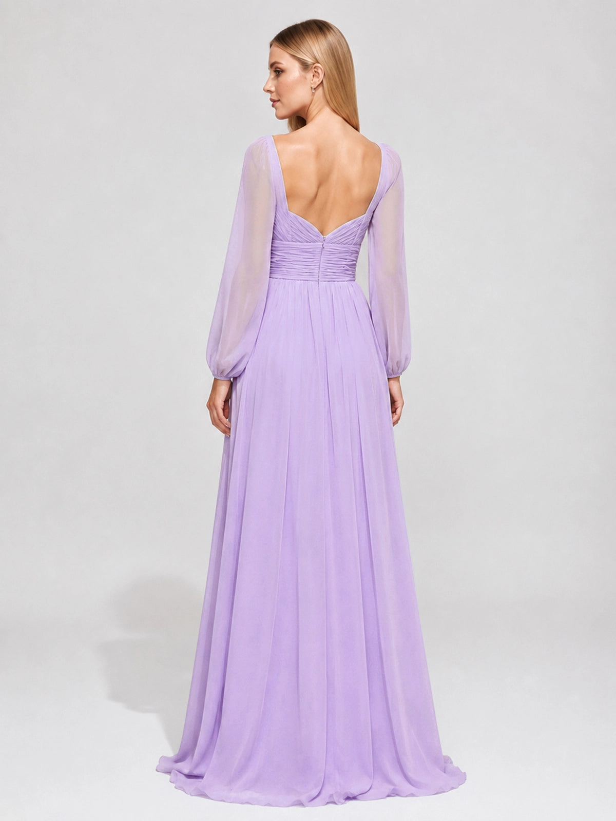 Elegant A-line Bridesmaid Dress with Long Sleeves