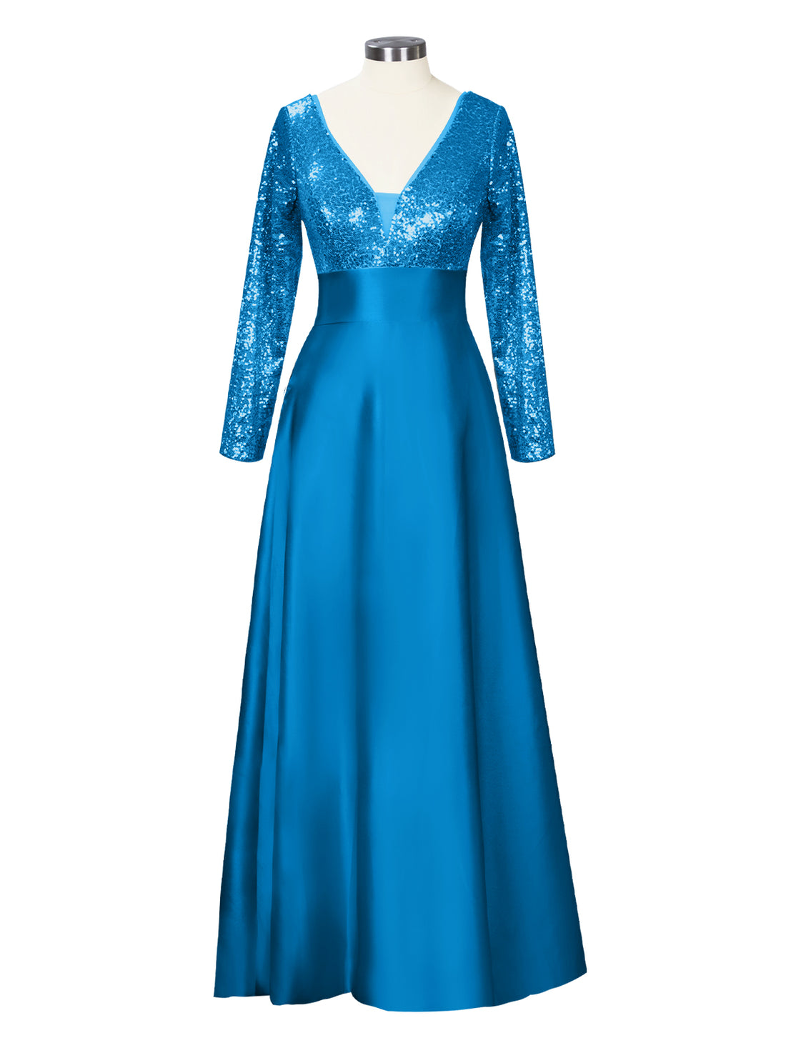 Long Sleeveless Sequin Prom Dress 
