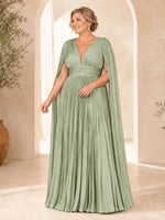 Chiffon Mother of the Bride Dress with Cape Sleeves