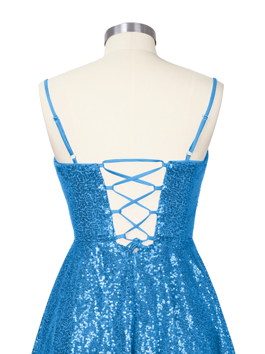 Sequin Scoop Neckline Mini Dress 