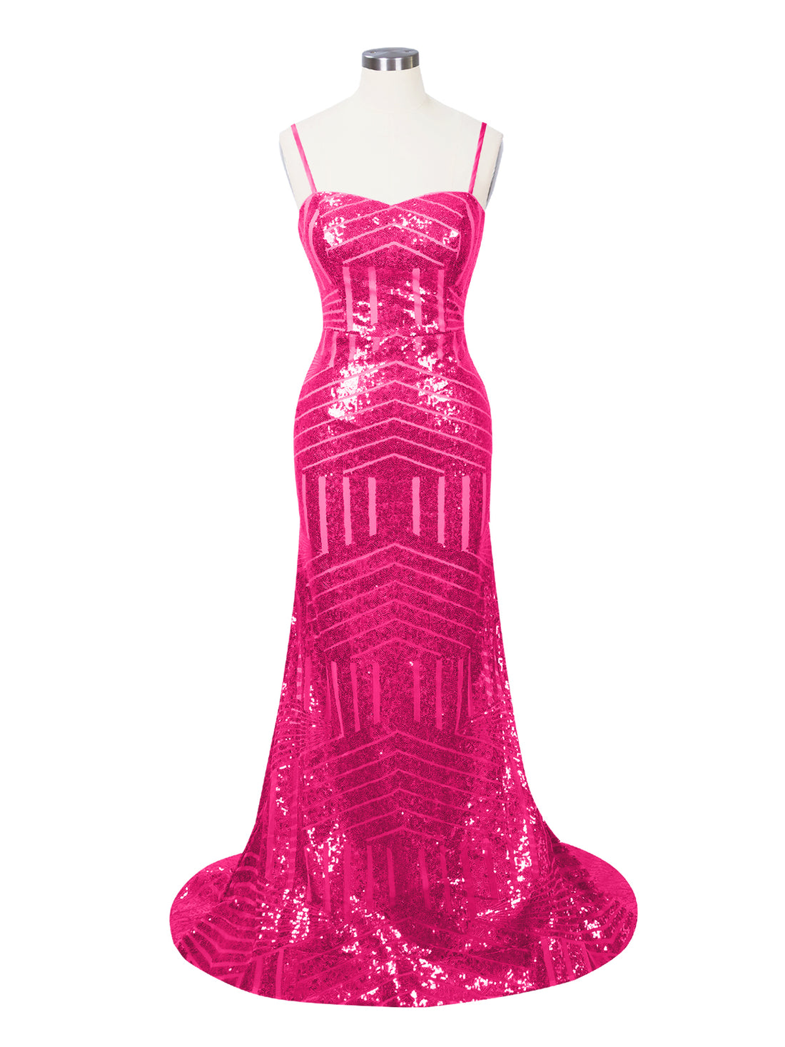 Geometric Sequin Prom Dress 