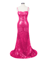Geometric Sequin Prom Dress 